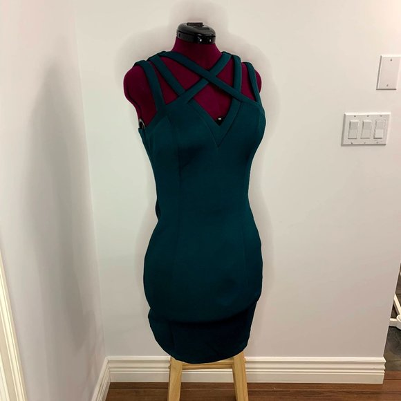 Guess Dark Teal Cut-Out Dress - Picture 4 of 10